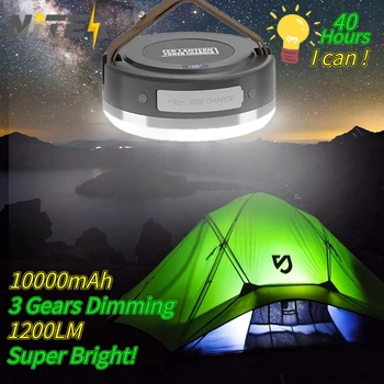 От 10 000 mah Акумулаторна Лампа за къмпинг, Преносим Фенер за нощуване на открито, магнит, аварийно осветление, подвесная лампа за палатка, мощна работна лампа