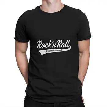 Рокабили, реколта музика е рок-енд-рол, моето второ име, мъжки t-shirt тениска с кръгло деколте в стил пънк, Harajuku