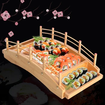 Японската Дървена Кухня, суши-мост, Лодка, Бор, креативна чиния за суши, сашими, Чиния, прибори за суши, украса, Украшение