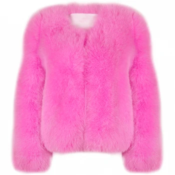 YOLOAgain, големи Размери, луксозна яке от естествен лисьего кожа, дамски зимни топло палто, от цели Кожи, дамски Връхни Дрехи