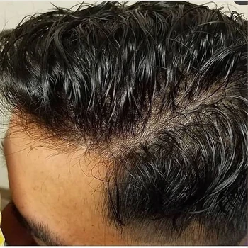 Мъжка перука от фина кожа 0,06 мм, прозрачен перука от човешка коса Поли Реми, цялостна система шиньонов от изкуствена кожа, черен, кафяв, Пепеляв блондин