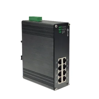 Неуправляем Индустриален 8-Портов Ethernet 10/100TX RJ-45 с широк спектър на консумацията на мощност на 12 ~58 vdc