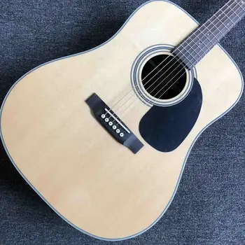 Изработена по поръчка электроакустическая китара с горна част от плътен смърч, приема индивидуален логото OEM на баба