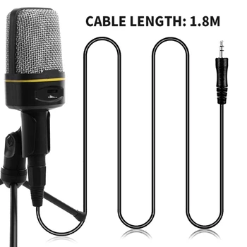 Професионален Кардиоидный Кондензаторен микрофон SF-920 със Статив-стойка за запис на видео Преносими КОМПЮТРИ 3,5 мм, Поставете и използвайте K1KF
