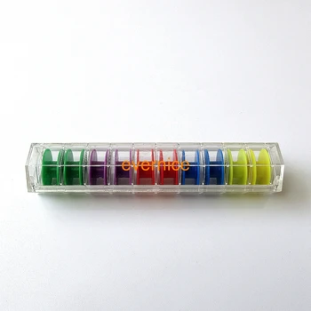 10 Пластмасови цветни макари 40264 с магнитна кутия за калорифери за JUKI SINGER BROTHER