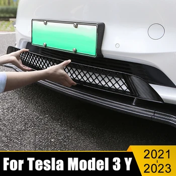 За Tesla, Модел 3 Y 2021 2022 2023 ABS Пластмаса Предната Решетка на Колата Декоративна Капачка Калъф Рамка Отрежете Ивица, Стикер Аксесоари