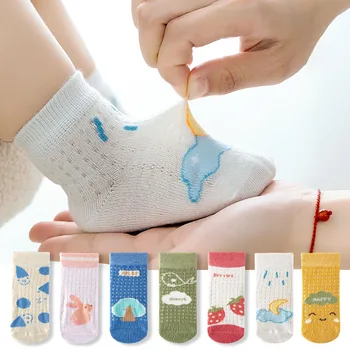 Летни окото фините детски чорапи за момичета и момчета, памучни чорапи със сладък заек и облаци, детски ежедневни нескользящие чорапи за секс