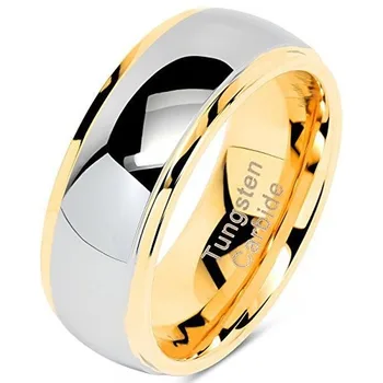 8 мм модерен пръстен от вольфрамовой стомана златист, сребрист на цвят, с пълна дъга, открывающееся от злато, бижута мъжки