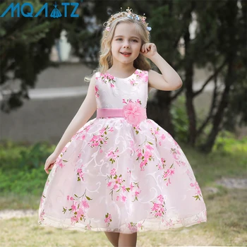 MQATZ/детски дрехи за деца от 2 до 10 години, ежедневното rose лятото мини рокля с флорални принтом за момичета