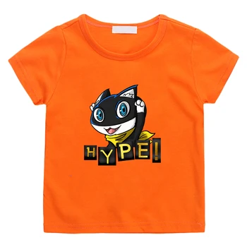 Тениска Game Persona 5 с котка Морганой, къс ръкав, Лятна тениска от 100% памук, Ежедневна Детска тениска с изображение на Kawai За момчета и момичета