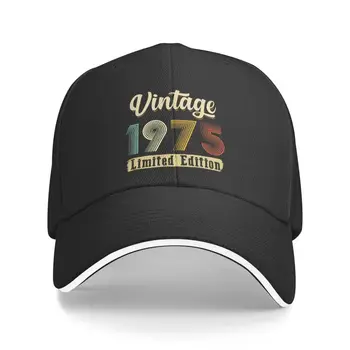 Класическа реколта бейзболна шапка 1975 г. за жени и мъже, дишаща, на 47 години, подарък за 47-ия рожден ден, шапка за татко