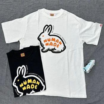 Висококачествена лятна тениска с изображение на заек в ретро стил, модерен, мъжки и женски топ 1: 1 с къс ръкав