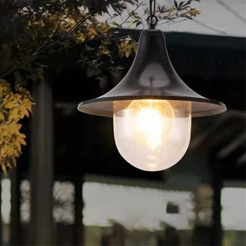 Уличен ретро-окачена лампа TEMAR, съвременна led крушка, водоустойчив за украса на дома: коридор