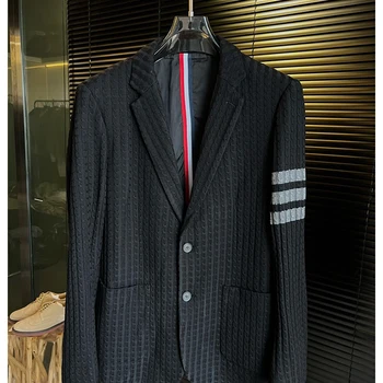 Модерен брендовый мъжки монтиране костюм, палто, сако Smart Wash Performance, мъжки вълна яке с дълги ръкави и копчета отпред