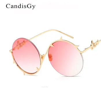 Марка дизайнерски новост 2023, Кръгли мъжки и дамски модни огледални слънчеви очила с наклон, дамски слънчеви очила с UV400, известен с приятен дизайн, слънчеви очила с UV400