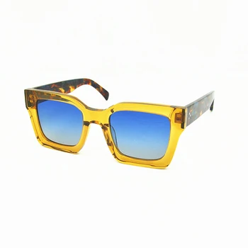 Ацетатные големи квадратни черни поляризирани Слънчеви очила в японски стил, висококачествени мъжки Класически слънчеви Очила с защита от uv ръчно изработени Дамски 500