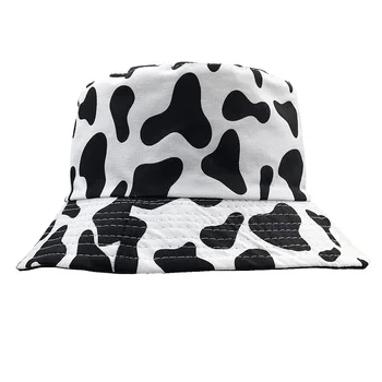2020 Нова мода реверсивная Черно-бяла Панама с принтом Крави, Летни Слънчеви Шапки за Жени, Мъжка шапка Рибар