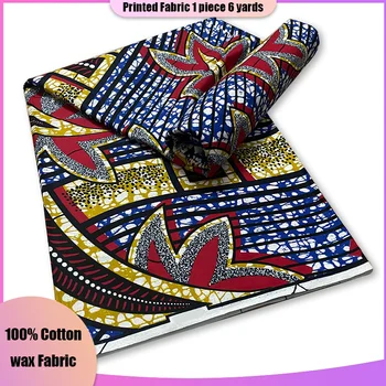 Памучен Плат с принтом Мека африканска восъчен Плат Жакард Оригинална тъкан от този восък Анкара 2022 Висококачествени Рокли за жени