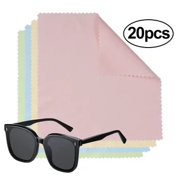 20pcs кърпичка за почистване на очила Множество кърпичка за почистване на очила от микрофибър Кърпа за слънчеви очила, Кърпа за обектива на камерата на телефона