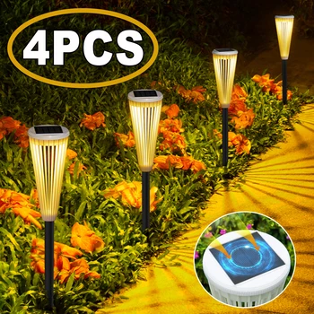 1/2/4шт Led слънчеви градински фенери IP65 Водоустойчива външна соларни Лампа за градинско озеленяване, осветление двор/Тераса/алеята на песента