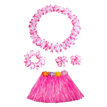 Украса за Хавайски парти, Плажно цвете огърлица за възрастни, венец, гавайское рокля Хула, детски костюм за момичета, аксесоари за парти в чест на рождения Ден