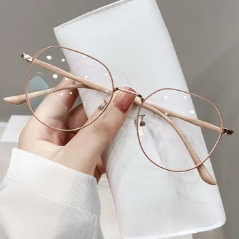 Класически елегантни слънчеви очила в кръгла метална рамка със защита от синя светлина женски реколта ретро Компютърни игри очила за защита на очите Модни очила