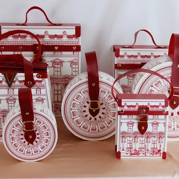 Подарък Хартиена Кутия Кожени Дръжки за носене на Лаптоп сватбени подаръци, бонбони, торти, шоколадови чанти, предмети за рожден Ден, Коледна украса