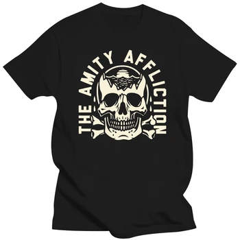 Турне на групата The Amity Afflictions, мъжка черна риза Ali висше тайландски качество, катарами, тениски от чист памук, лесен размер