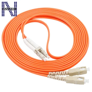 Безплатна доставка! 5/10/15 м Телекомуникационен кабел LC-SC UPC, мулти-режим пълен Дуплекс оптичен пач кабел LC-SC