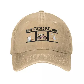Ковбойская бейзболна шапка с принтом Глупаво Goose Time, унисекс, бейзболна шапка с регулируема катарама за ежедневна екскурзия и др