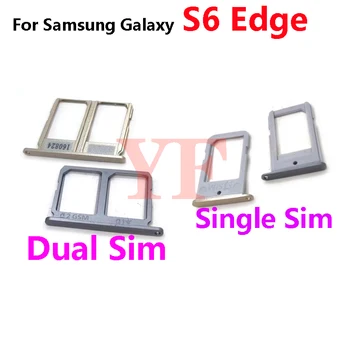 За Samsung Galaxy S6 Edge G920 G925 S6 S7 Edge S7 Тава за Sim-карти Слот За SD Карти с Памет Притежателя Адаптер резервни Части За Ремонт на смартфони