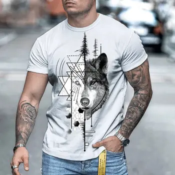 Оригинална дизайнерска тениска за мъже с 3D принтом, ежедневни риза с кръгло деколте, бързосъхнеща изискан дамски дрехи Безплатна доставка
