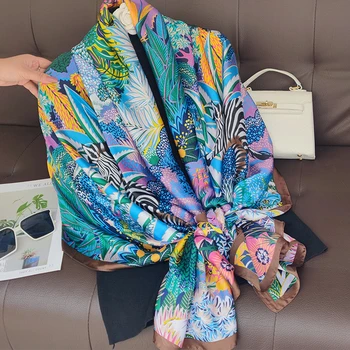 2023 Нов дамски копринен шал, модерен пролетно-летен шал с голям шал, дамски мека женска кърпа, шалче, хиджаб, безплатна доставка