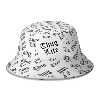 2022 Нови летни шапки-кофа Thug Life за унисекс, градинска сгъваема риболовна шапка Боб, панама Gorros за момичета и момчета