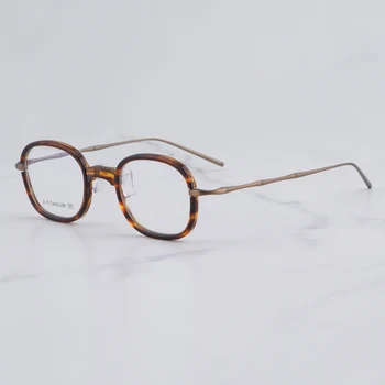 Дизайнерска марка XOXO-009, Vintage слънчеви Очила в Черепаховой Рамките на Квадратен Тип за Мъже, Суперлегкие Титанови Точки на Ръчната Работа за Жени