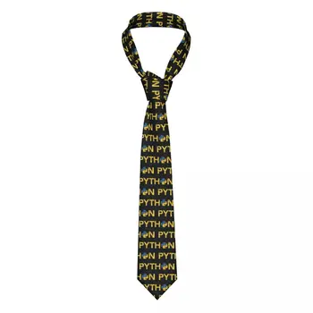 Програмист вратовръзка в Класически ретро стил, Python Linux Code Ties Вратовръзка с 3D принтом Сватбен вратовръзка от полиестер