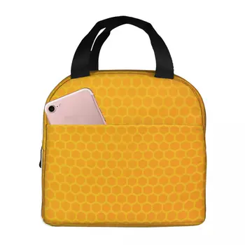 Случайна чанта за обяд, минерални Абстрактни Шестиугольные Чанти-тоут, чанта-хладилник за пикник за обяд-бокс, чанта