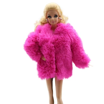 54DF Модерно зимно палто за кукли 1/6 от размера, пушистое и топло за кукли 30 см/12 инча, мини-яке за украса на детски играчки-кукли
