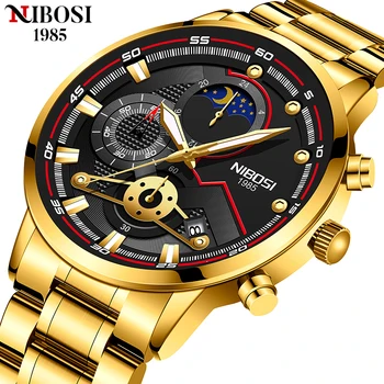 Спортни кварцов часовник NIBOSI, мъжки часовник 2021 най-добрата марка за луксозни мъжки часовници с хронограф, водоустойчив ръчен часовник Relogio Masculino