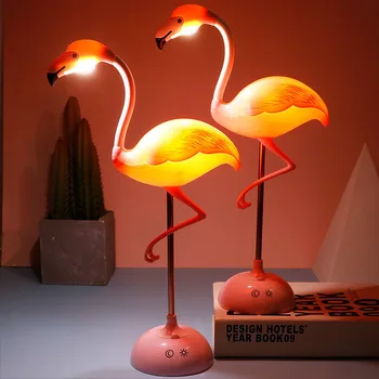 Led нощна светлина с фламинго, пълноценната настолна лампа за четене, детска Зареждане чрез USB, хол, спалня, Декоративно осветление