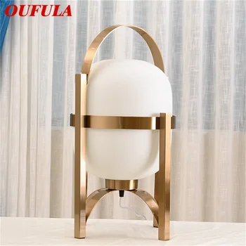 OUFULA модерна и креативна настолна лампа в скандинавски стил, декоративно десктоп осветление за дома, спалня, всекидневна