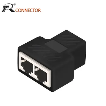 2-Лентов кабел конектор Ethernet RJ-45, сплитер, 8-пинов мрежа за кабелен адаптер RJ-45, конвертор 1 вход 2 изход