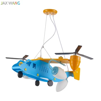 Cartoony Самолет Висящи Лампи Led Окачен Лампа Хеликоптер Лампа за Детска Стая Момче Спалня, Кабинет Вътрешни Осветителни Тела