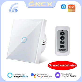 QNCX WiFi, Сензорен Прекъсвач на ЕС, Ключове за осветление на Hristo Умен Дом Подкрепа Алекса Google Гласово Управление Не се Изисква на Неутрален Проводник, Стенен Прекъсвач