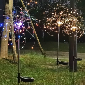 90/150 led Външни слънчеви фейерверковые светлини Водоустойчива светкавица-венец за косене на трева, градина, тераса, декорации за коледните празници