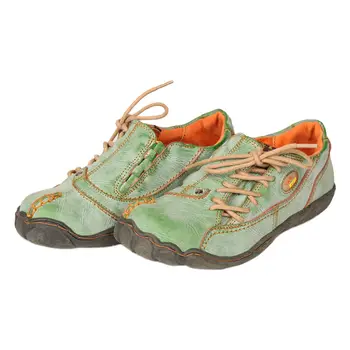 2022 Tpr, дамски обувки есен в ретро стил на дебелото устойчива на износване подметка от естествена кожа Tpr дантела