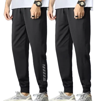 Мъжки спортни спортни панталони с дължина до щиколоток, ластични панталони за джогинг с джобове
