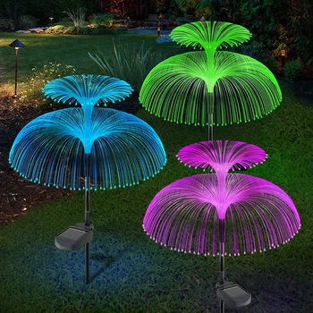 1 бр. слънчеви градински фенери на открито, водоустойчив, 7 цвята, които променят цвета на слънчеви медузообразные светлини за пешеходна пътека, двор, двор, декор тревата