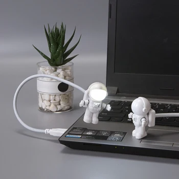Креативен астронавт, led лека нощ, преносима USB-лампа за космонавта, Играчки за компютър, лаптоп, Лампа за четене, домашен декор
