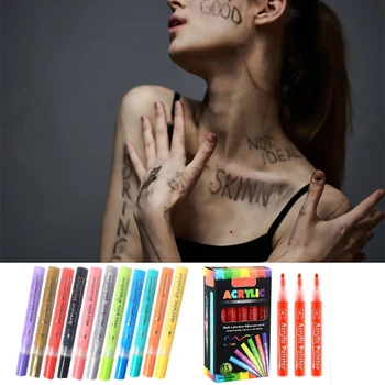 F1FF 15 бр Артистични дръжки за изготвяне на тялото е Мека корона Графити Миещи маркери САМ Моливи за татуировка на Лицето и Тялото